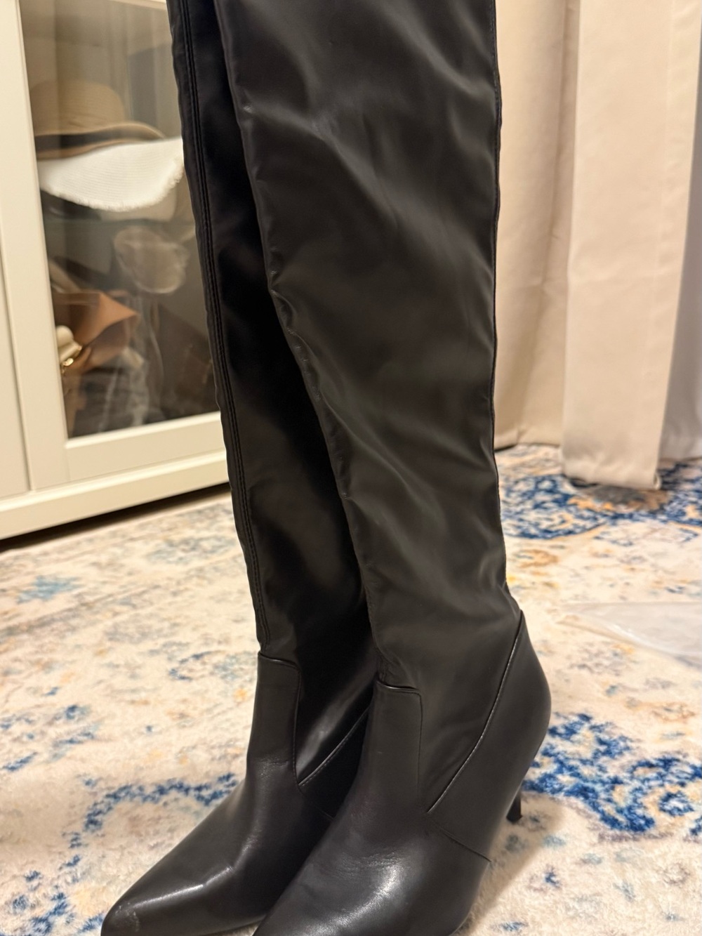 Women's Black Knee-High Wedge Boot